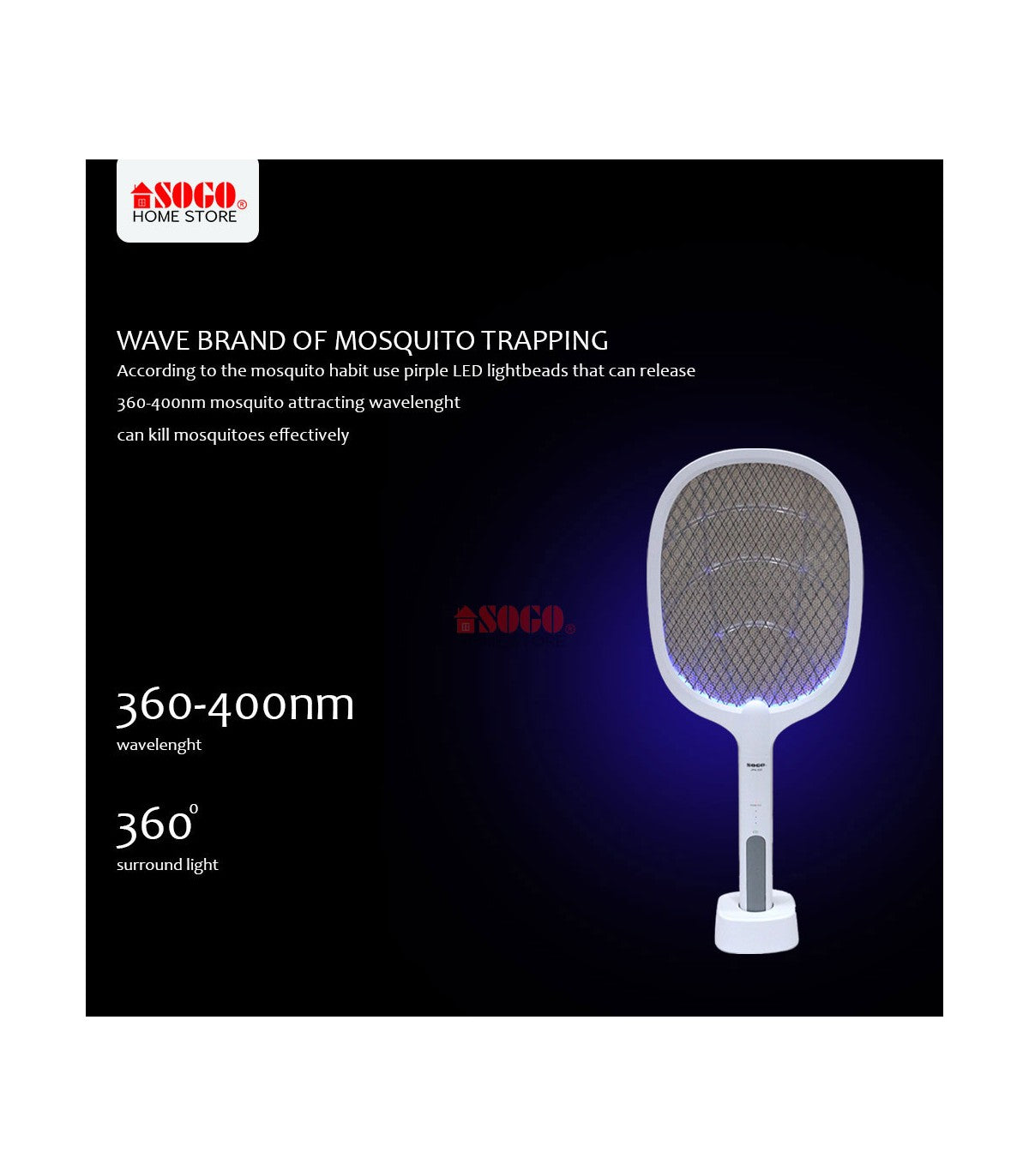 Sogo Rechargeable Insect Killer Racket