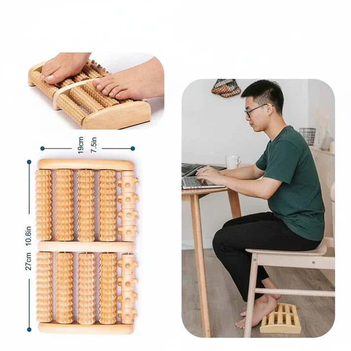 DeepRoll Dual Wooden Foot Massager