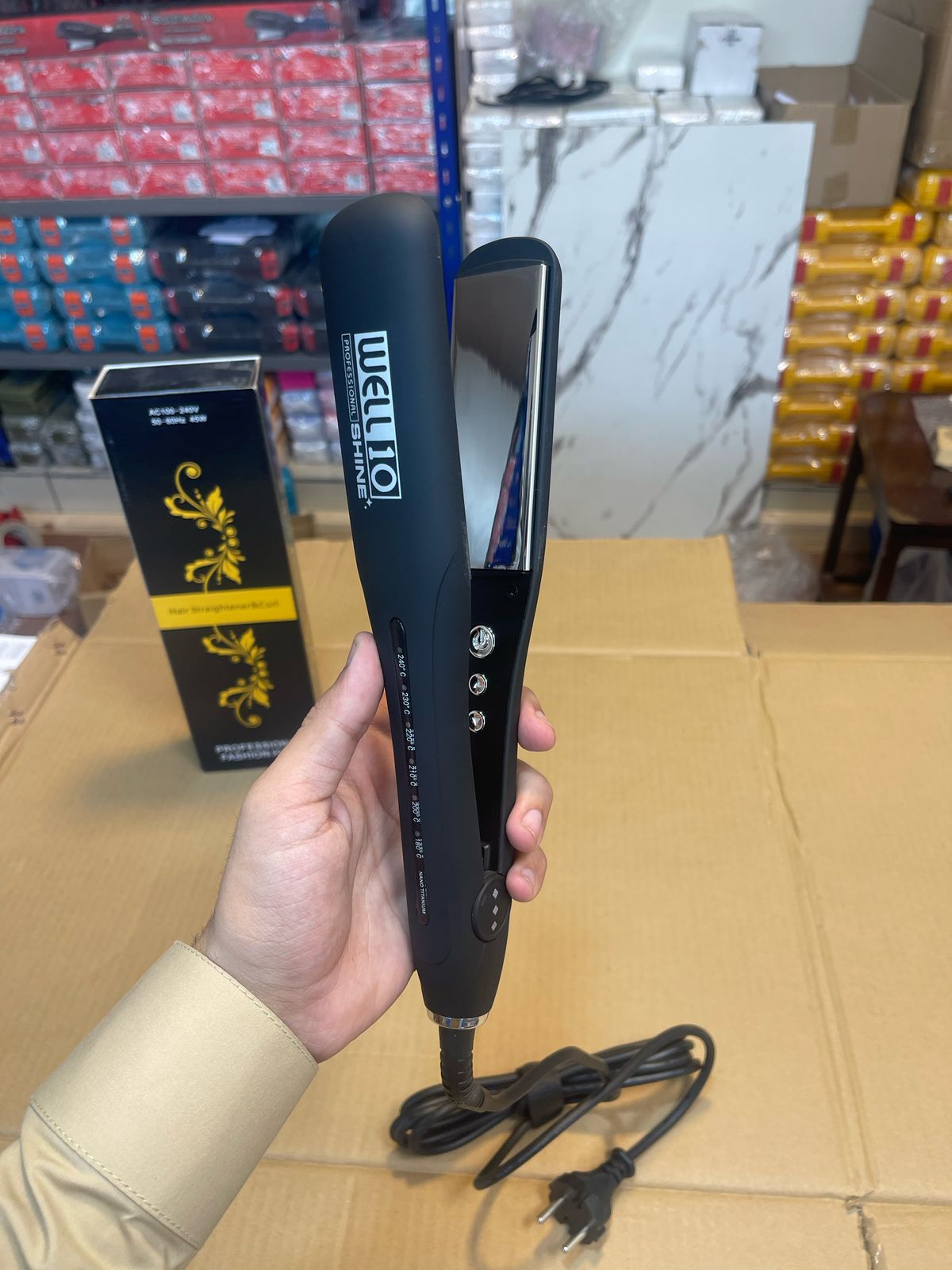 Well 10 Professional Blink Hair Straightner(silver plates)