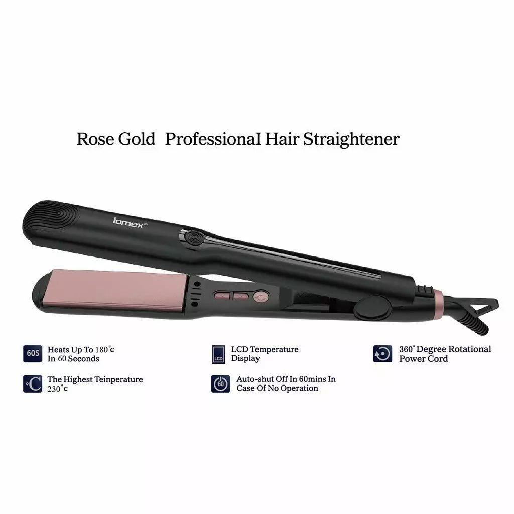 lomex Professional Hair Straightener & Curler 2 in 1