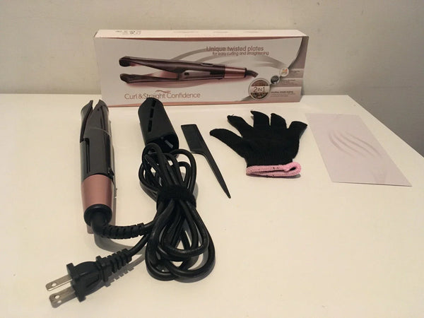 2 in 1 Twisted Ceramic Hair Straightner & Curler